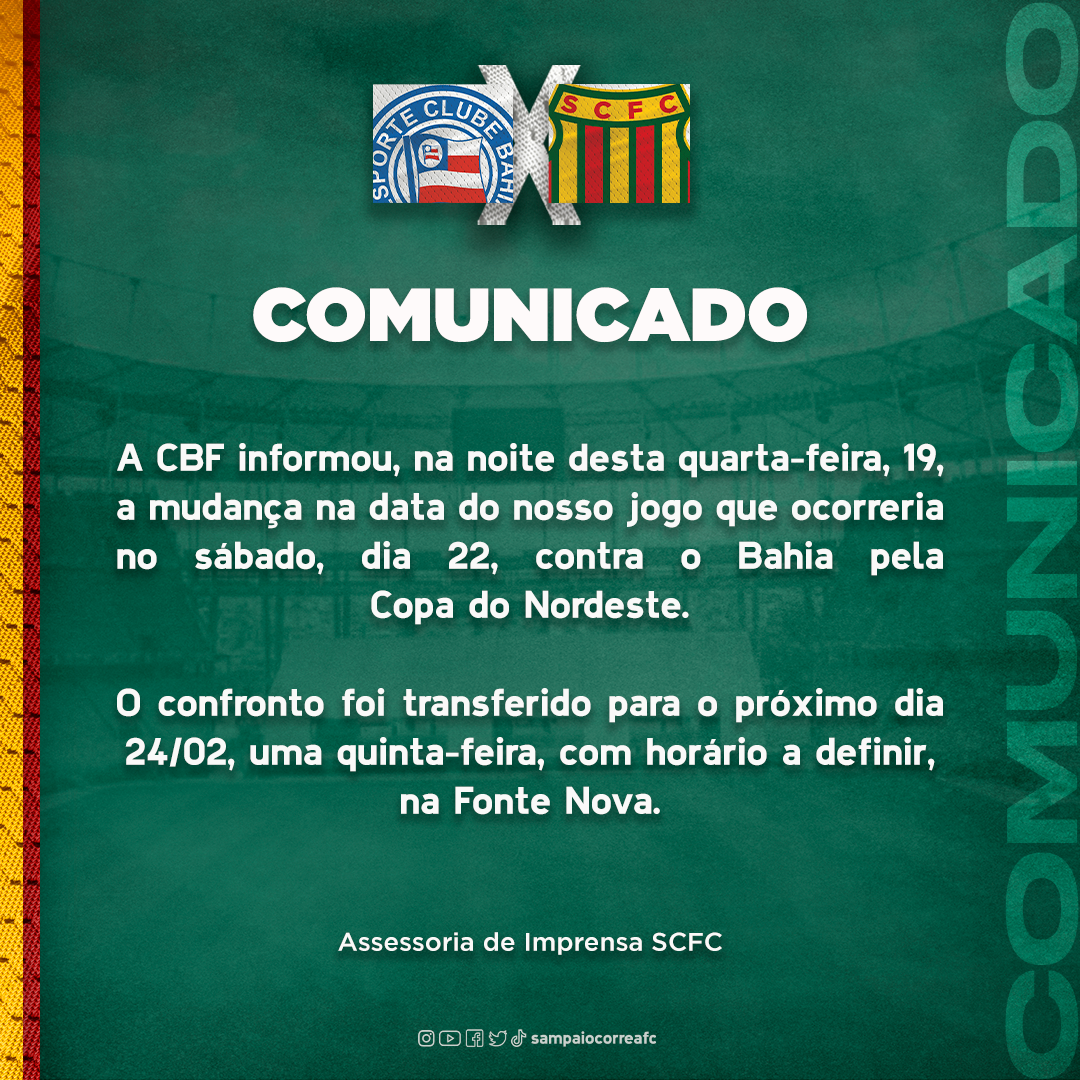 O jogo foi no Sábado, hoje é quinta-feira, não